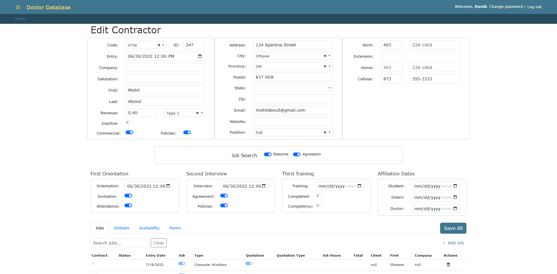 Client & Job Management CMS