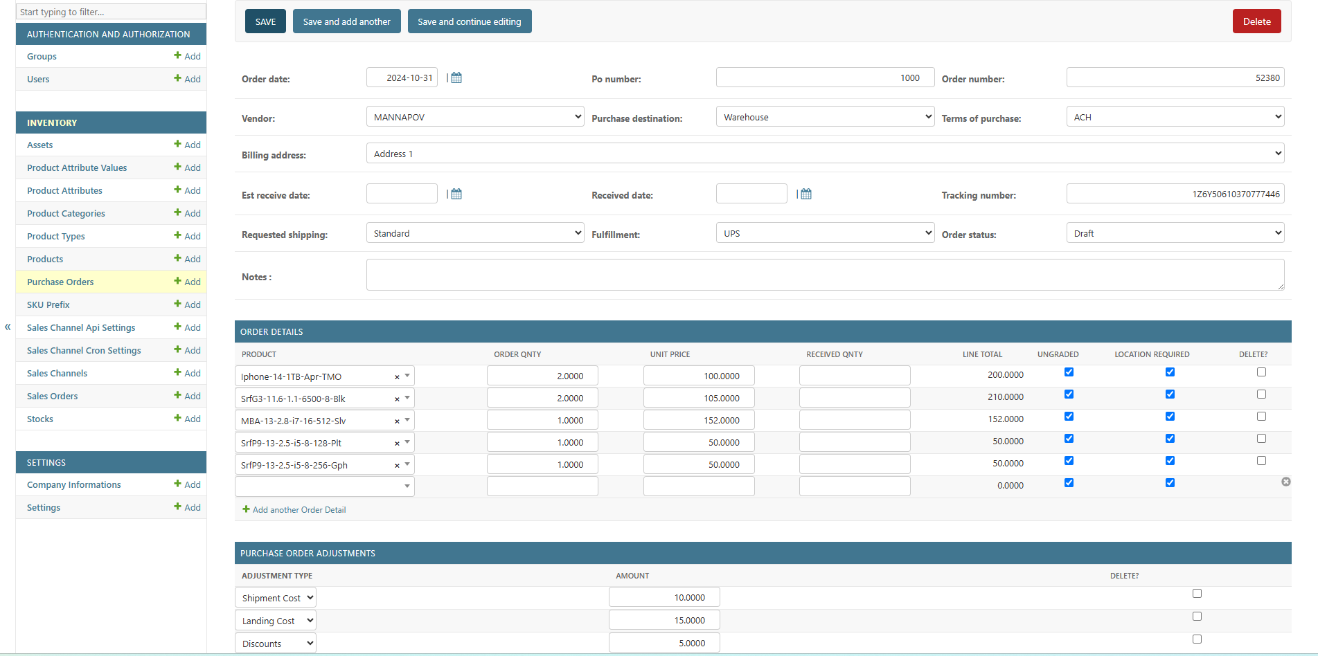 Multi-Channel E-commerce Inventory Management System